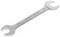 A silver spanners with openings on both sides of different sizes, one side for 22 mm and the other for 21 mm nuts.