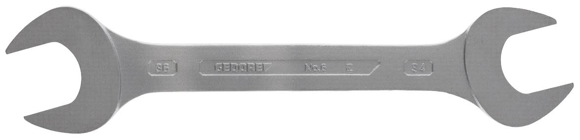 A silver metal double-ended spanner with '19' stamped at the top and '22' at the bottom, showing two different jaw sizes.