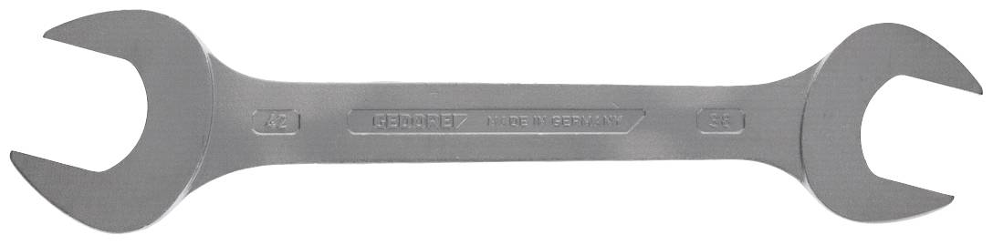 A silver adjustable spanner with two open ends, Made in Germany.