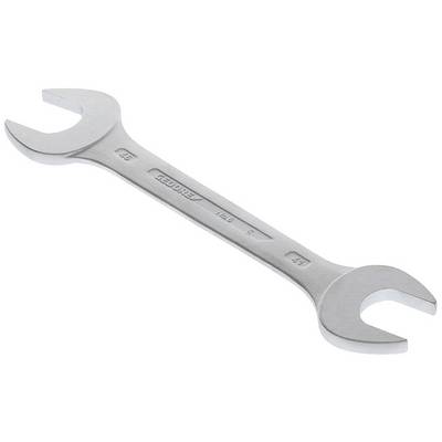 A silver double-ended spanner made of chrome-vanadium steel with size markings of '15' and '17' at the ends.