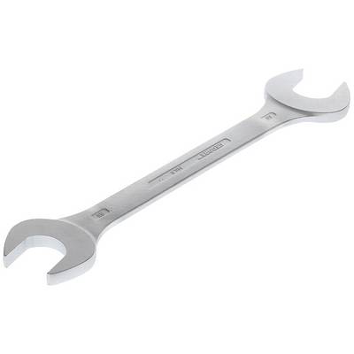 A silver double-ended key with open ends, lying on a white background.