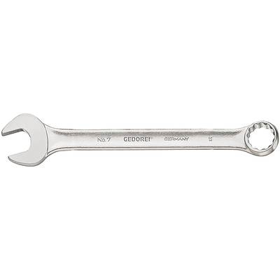 A silver GEDORE ring spanner, size number 7, with a wrinkled surface, on a white background.