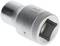 Metallic socket with 11 mm marking, hexagonal, with a shiny surface. Tool for screw-related work.