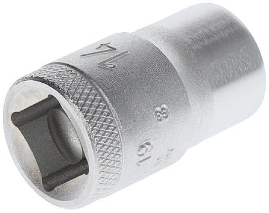 A silver socket wrench nut can be seen, with a size marking of '7/16', used for fastening screws and nuts with a ratchet tool.