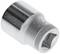 Metal hexagonal spanner socket attachment, hexagon-shaped, with side-engraved number 22. Shiny surface, cylindrical design.