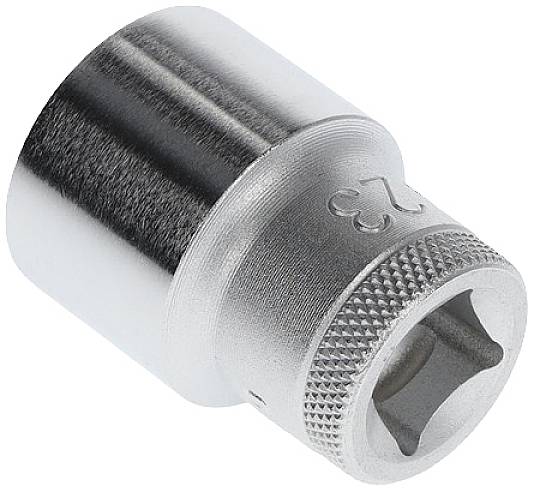 A silver metal pin nut with engraved size '23', cylindrical shape, knurled handle.