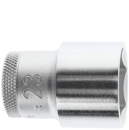 Metal socket insert with '23' engraving, knurled handle for improved grip.