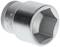 Hexagonal socket spanner with a knurled handle, with a polished metallic surface. A tool for securing screws and nuts.