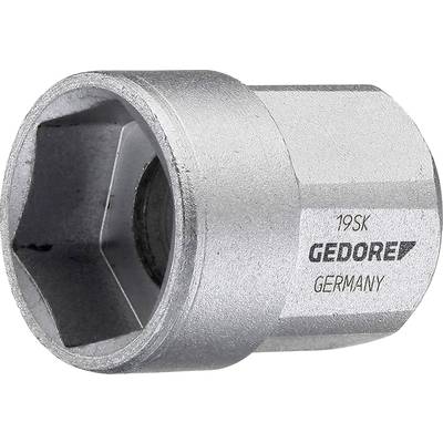A six-point socket from the Gedore brand, Model 19SK, with the inscription 'GERMANY'. It has a silver metallic finish.