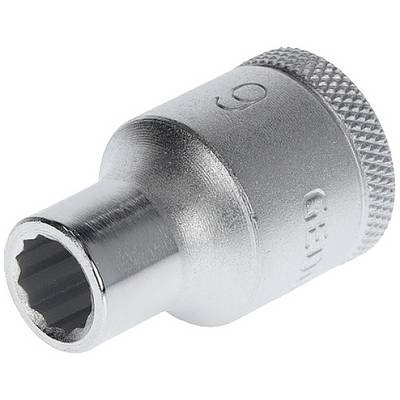 A silver tool castellated nut with a ribbed surface for enhanced grip, visibly serrated at the open end.