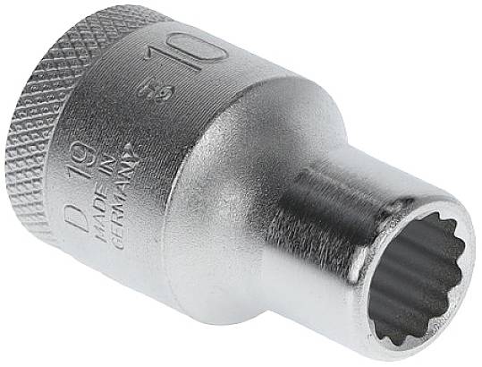 Metal hexagonal spanner, hex size 10 mm, engraved with 'MADE IN GERMANY' on the side, suitable for tightening screws.