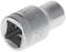 Socket nut, size 19 mm, made of metal, can be fitted onto a socket wrench or ratchet.