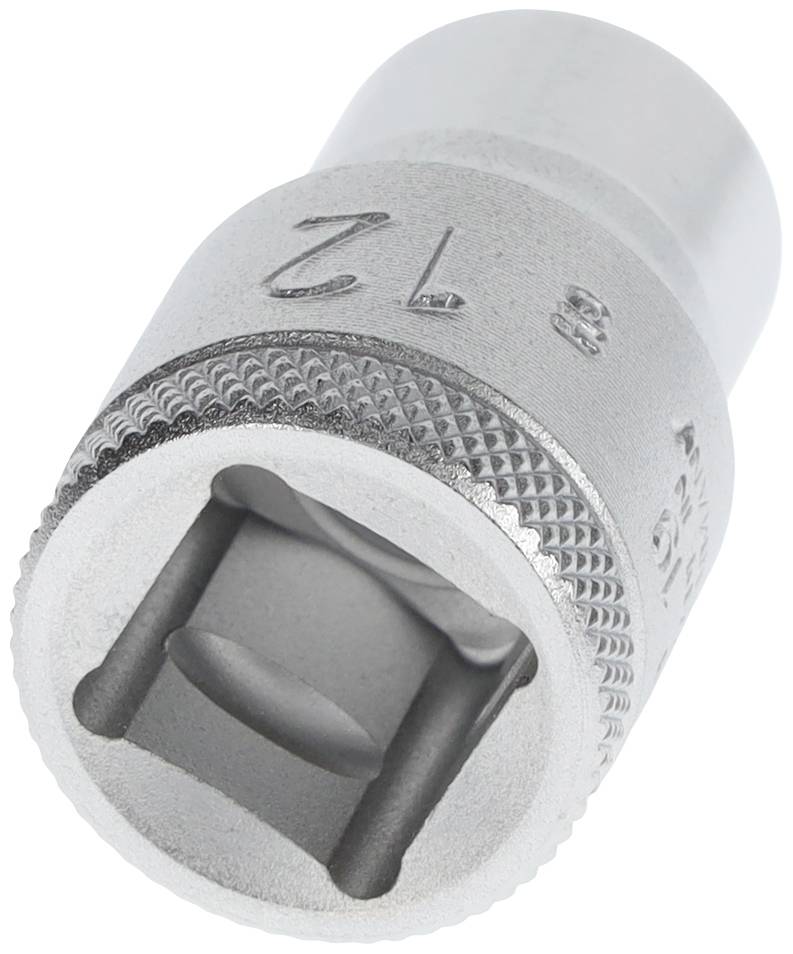 A silver-coloured socket with 13 mm markings, showing the square opening for attachment to a socket wrench or ratchet handle.
