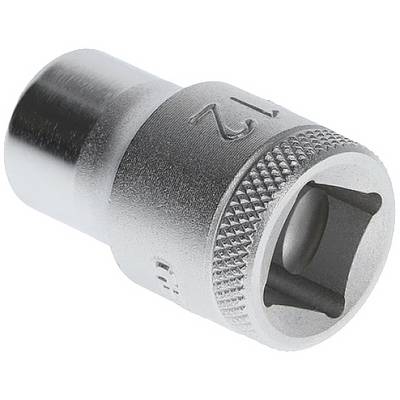 12 mm socket spanner, silver-coloured, knurled surface for improved grip, suitable for screw-related work.