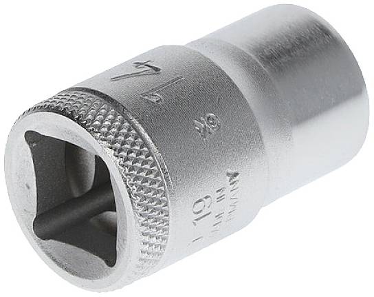 A silver socket extension with a knurled handle shows the size '7/16 inch'.