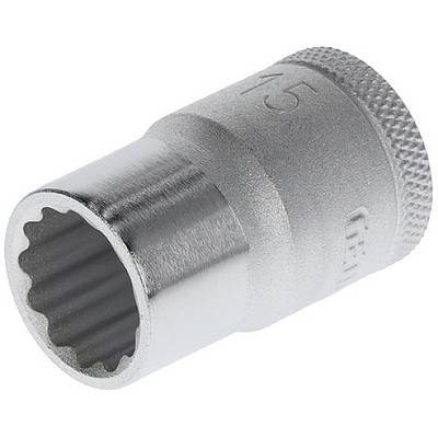 Metal socket spanner with knurled handle; stamped with the number '15'. Used for turning nuts or bolts.