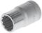 Metal socket spanner with knurled handle; stamped with the number '15'. Used for turning nuts or bolts.