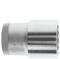 Metallic 12-point socket, 21 mm size, with knurled handle for improved grip. Ideal for automotive and machine repairs.