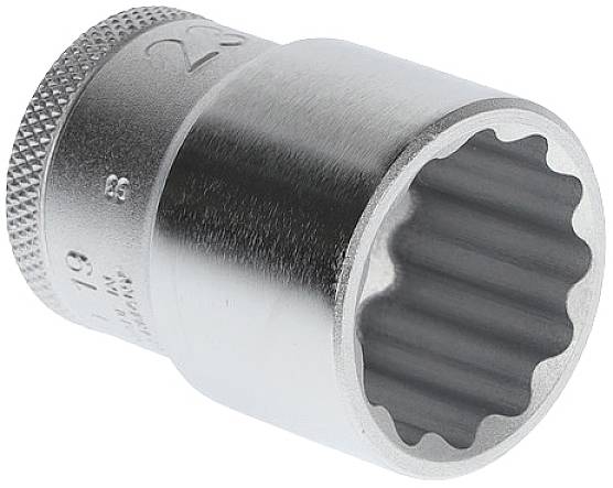 Metal spanner with a knurled grip and 19mm hexagonal opening, suitable for screw work on motor vehicles or machinery.