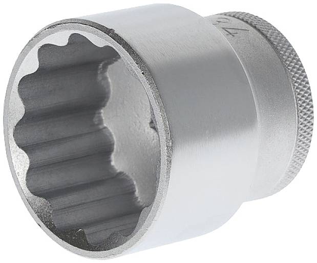 Metal socket with a fluted edge, used for mechanical work, reinforced design for robust application.
