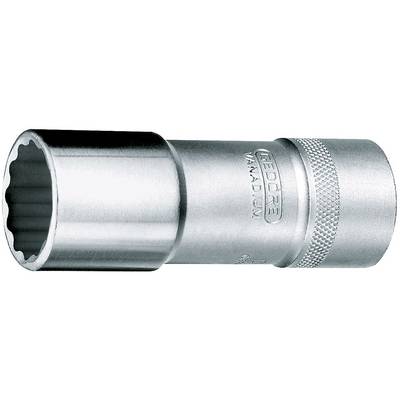 Chrome vanadium steel socket or insert, cylindrical with a knurled handle and a round opening on one side.