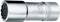 Metal spanner with a hexagonal opening and a knurled grip for better handling. Suitable for mechanical work.