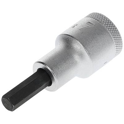 Hexagonal bit with a silver shaft and black tip.