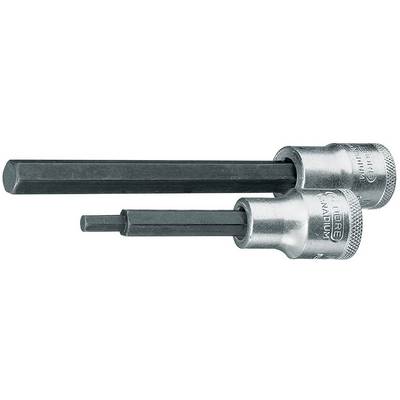 Two hexagonal bit adapters made of metal in different sizes. They are tools used in socket wrenches.