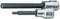 Two hexagonal bit adapters made of metal in different sizes. They are tools used in socket wrenches.
