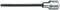 'A hexagonal screwdriver bit with a long black shaft and a silver base, used for turning screws.'