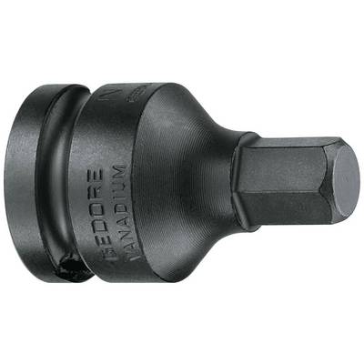 Black vanadium hexagonal impact socket from Gedore with 1/2-inch drive, suitable for high torque applications in mechanical engineering.