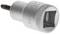 A silver Torx bit, cylindrical, with a hexagonal opening.