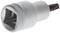 A silver bit adapter with a square drive and a brown insert, suitable for use with screwdriving tools.