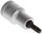 Torx Bit Socket T30 in steel, cylindrical shape with knurled edge for improved grip, suitable for screw work.