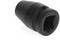 A black hexagonal socket attachment with a 10 mm size, suitable for use with ratchet tools.
