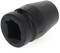 A black socket nut with a hexagonal recess, suitable for use with an impact driver, shown in a side view.