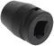 A black, conical metal attachment, possibly a tool component or adapter with a square opening at one end.