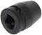 Black socket nut with hexagonal internal profile, manufactured from steel, for use with a torque wrench.
