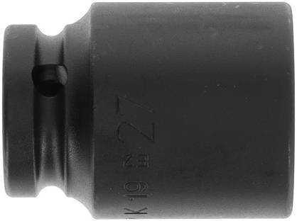 A black socket insert, cylindrical with a ridged top surface and a glossy material finish.