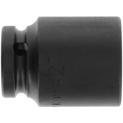 A black socket insert, cylindrical with a ridged top surface and a glossy material finish.