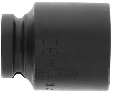 'Metallic socket insert with black surface, cylindrical in shape, suitable for use with ratchet tools.'