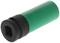 A green spanner with a black head, suitable for wheel mounting. Suitable for power wrenches without damaging wheel rims.