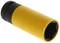A yellow hexagonal nut with a black interior, suitable for use with a spanner, for securing nuts.