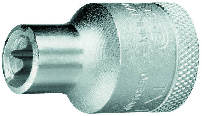 Torx bit socket with knurled handle and embossed size designation. Suitable for screw assembly and disassembly.