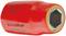 Red, insulated socket key attachment with hexagonal entry and label 'GEDORE VDE 19'. Suitable for electrical work.