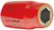 Red insulated socket wrench by Gedore with hexagonal opening, for safe use in electrical applications.
