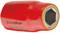 A red, isolated VDE socket wrench tool by GEDORE with the marking 'VDE 19', suitable for work on electrical installations.