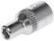 A silver screw head attachment with a hexagonal opening, suitable for use with a socket wrench or ratchet.