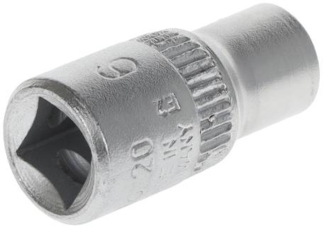 Metal spanner, round in shape with serrated edges, suitable for hexagonal nuts.