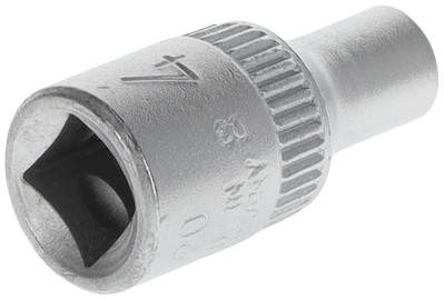 Metal socket extension in cylindrical form. Suitable for screw work, displays the size on the surface.